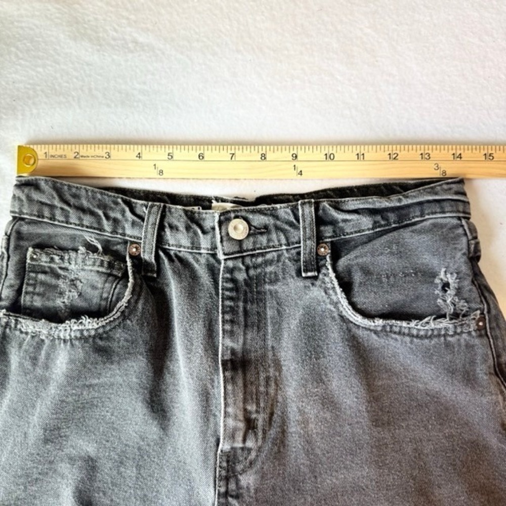 We The Free People Lita Distressed High Rise Straight Leg Jeans Black Sz 28 6 - Picture 4 of 15